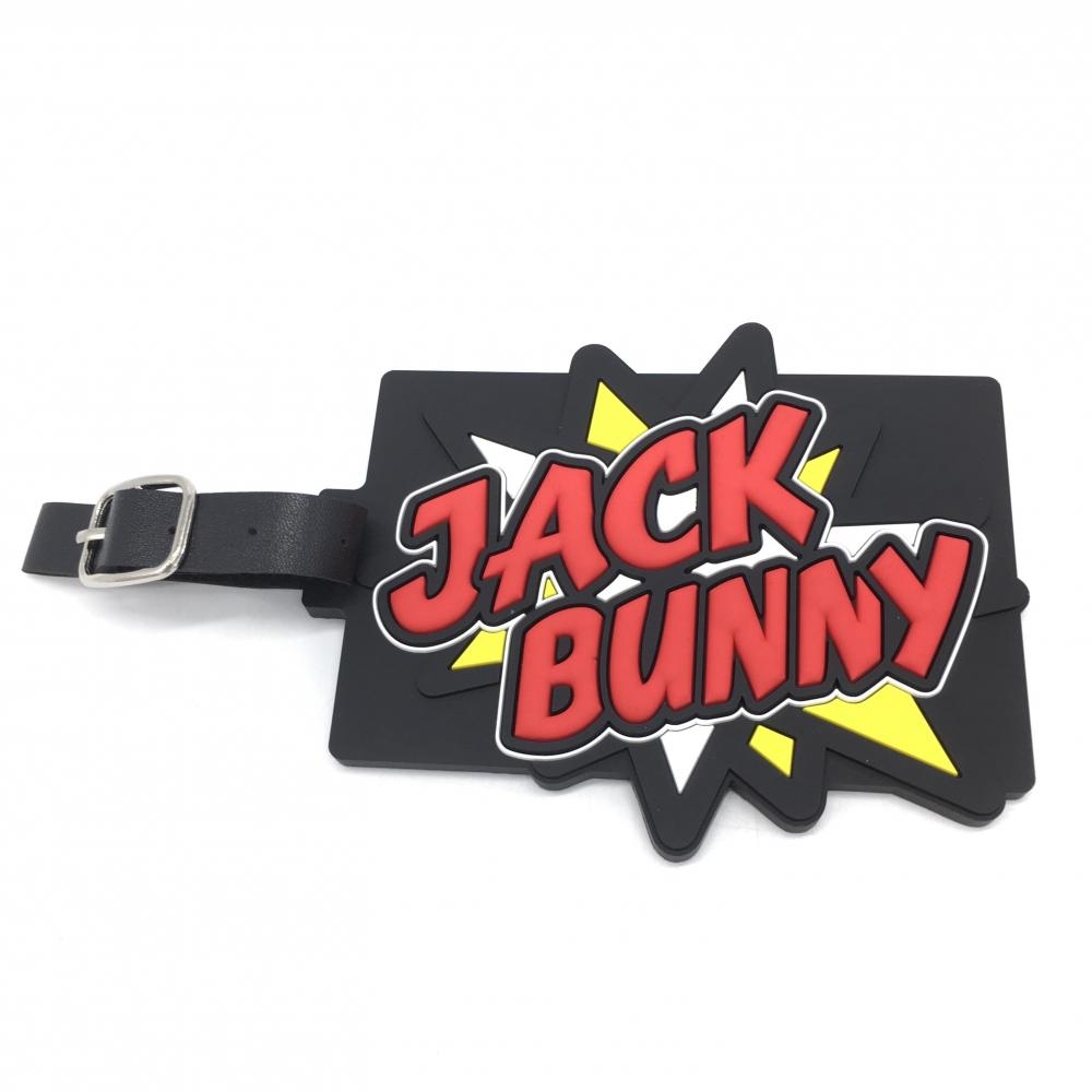 【新品】Jack Bunny ジャックバニー ネームタグ 黒×レッド ビッグロゴ ゴルフ