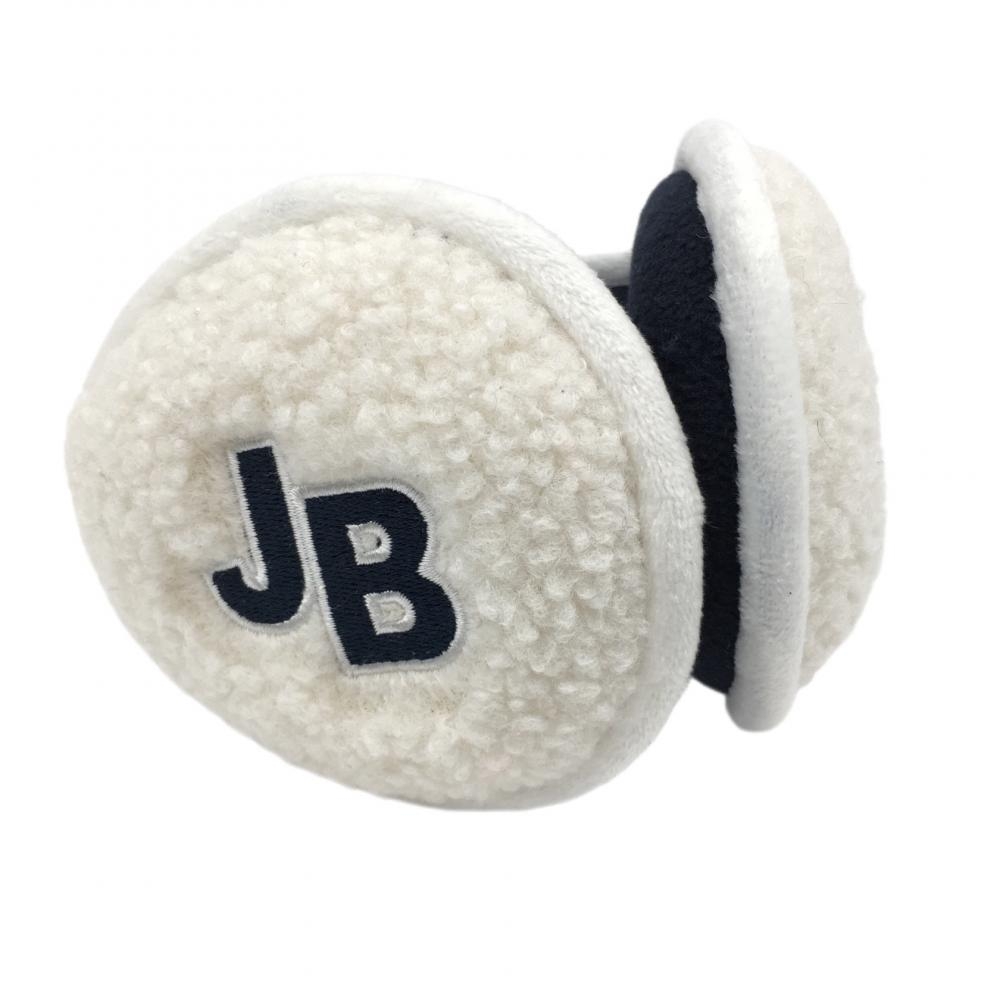 【超美品】ジャックバニー ボアイヤーマフ 白×ネイビー ロゴ刺しゅうゴルフ Jack Bunny