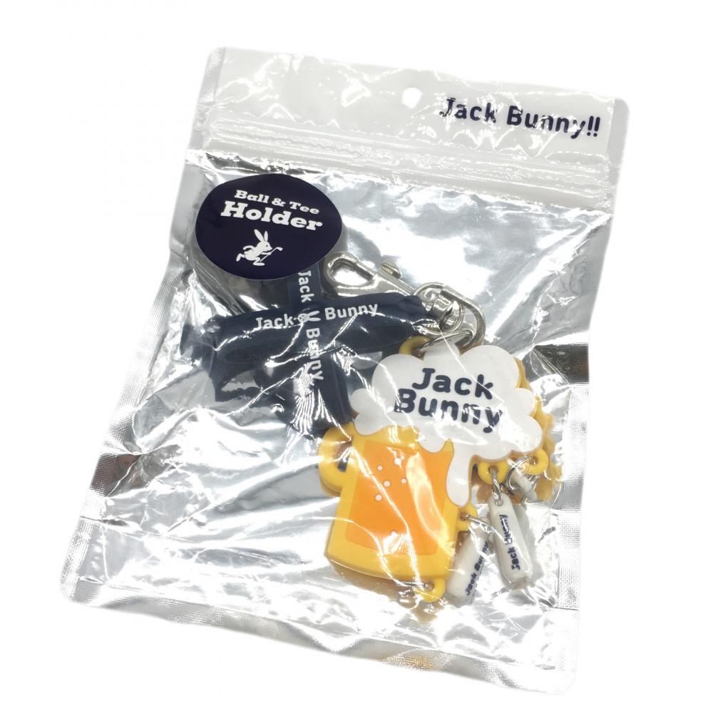 【美品】ジャックバニー ボール＆ティーホルダー イエロー×ネイビー ゴルフ Jack Bunny