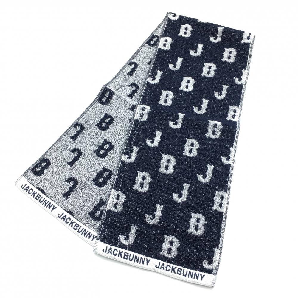 【新品】ジャックバニー クールタオル ネイビー×白 ロゴ総柄 冷感 日本製 ノベルティ  ゴルフ Jack Bunny