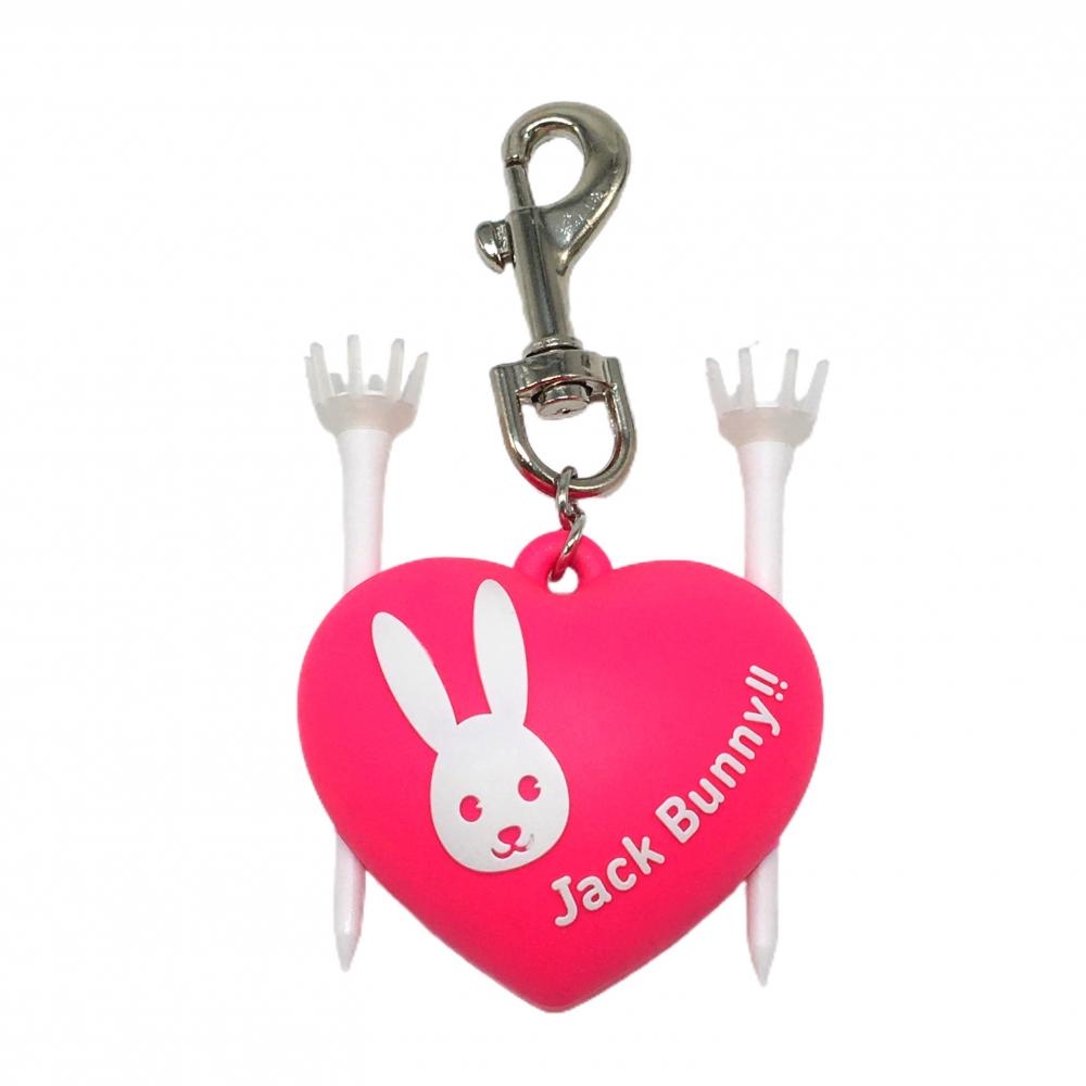 【新品】ジャックバニー ボール＆ティーホルダー ピンク×白 ロゴラビット ゴルフ Jack Bunny