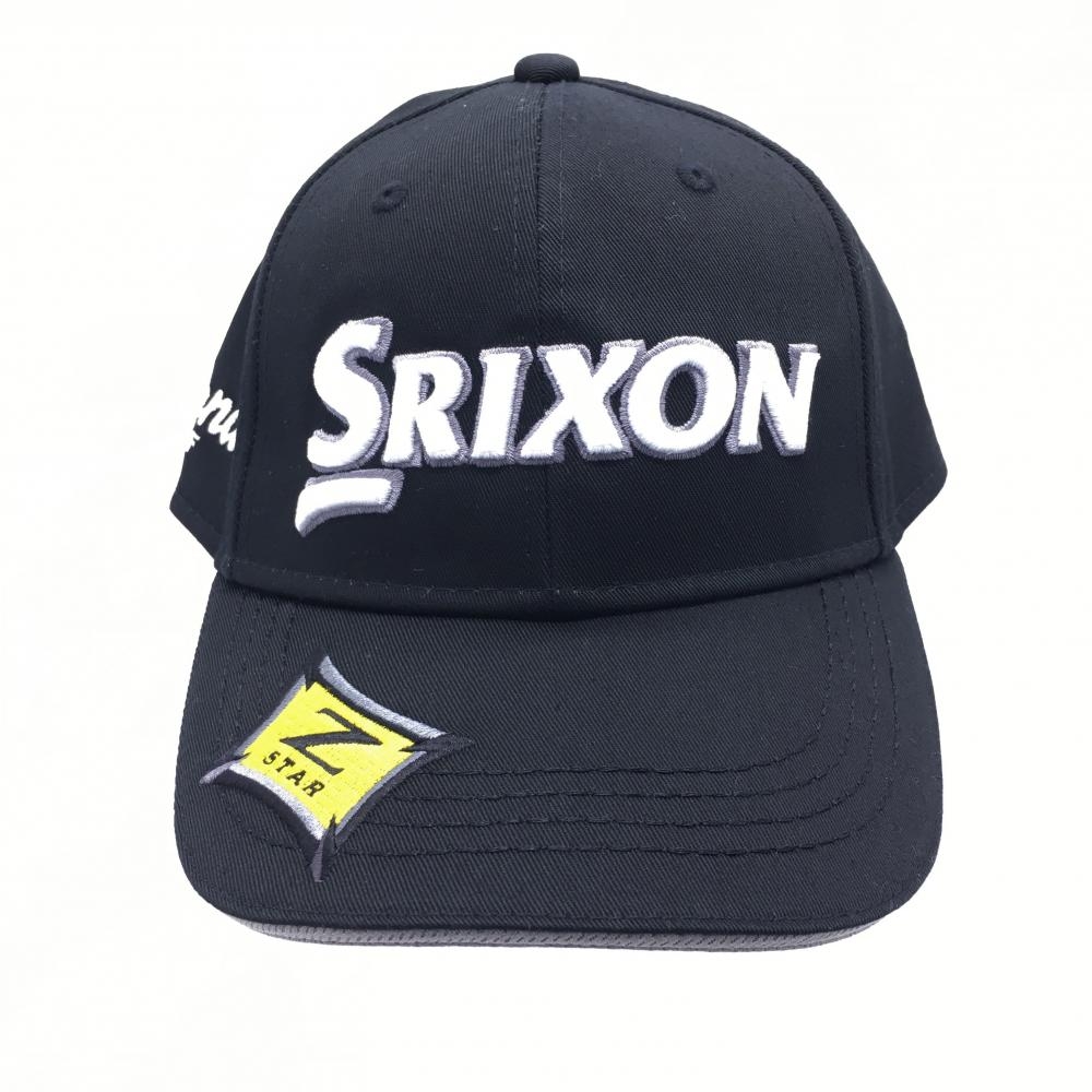 【新品】SRIXON スリクソン キャップ 黒×白 立体ロゴ刺しゅう 吸水速乾 56-60cm ゴルフウェア