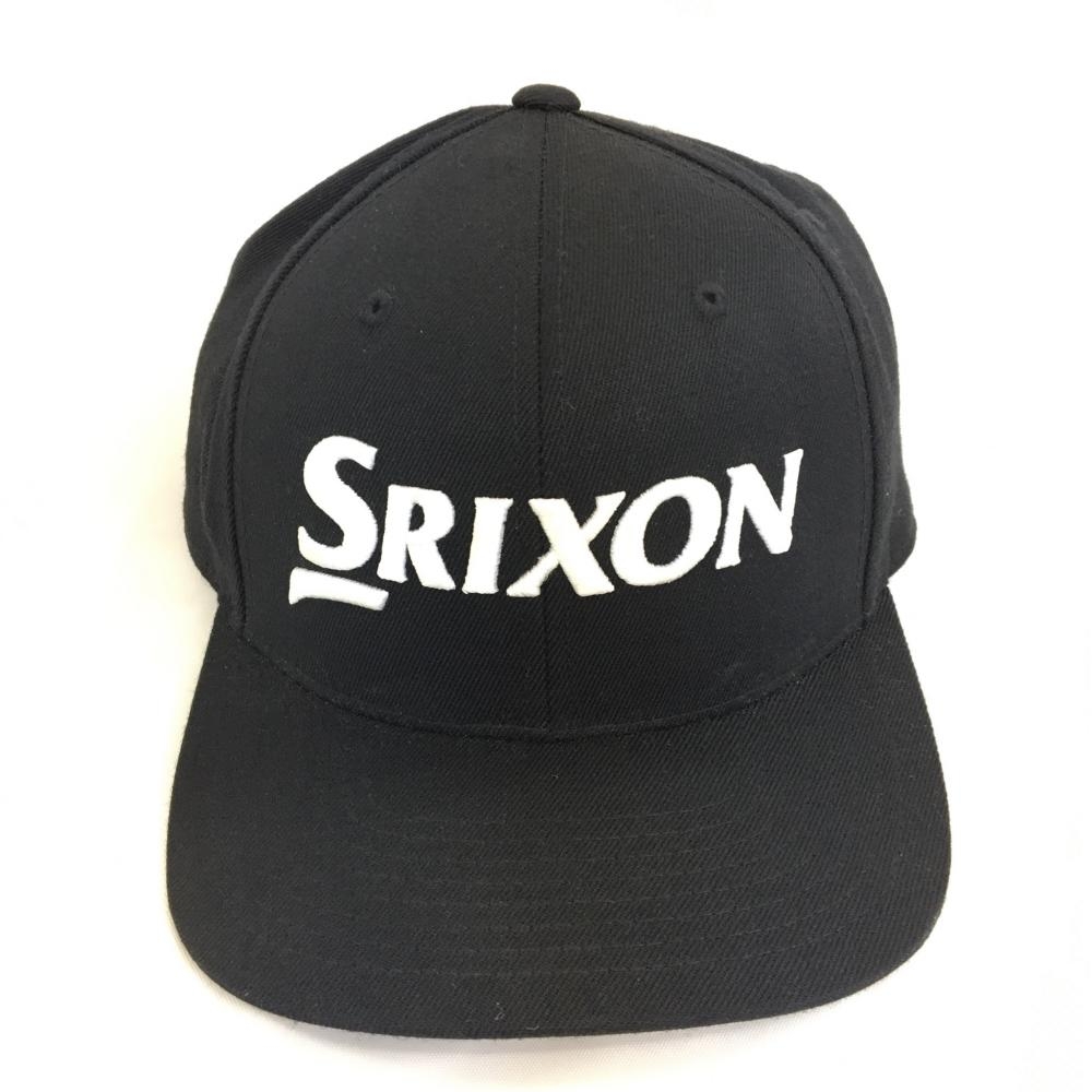 SRIXON スリクソン キャップ 黒×白 立体ロゴ ウール混   ゴルフウェア