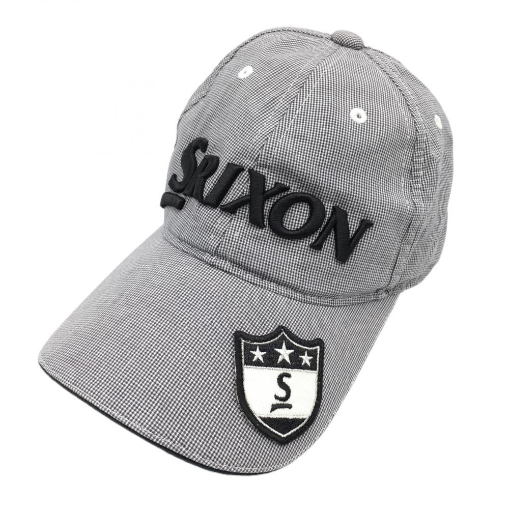 【美品】スリクソン キャップ 黒×白 立体ロゴ刺しゅう  フリーサイズ(54-58cm) ゴルフウェア SRIXON
