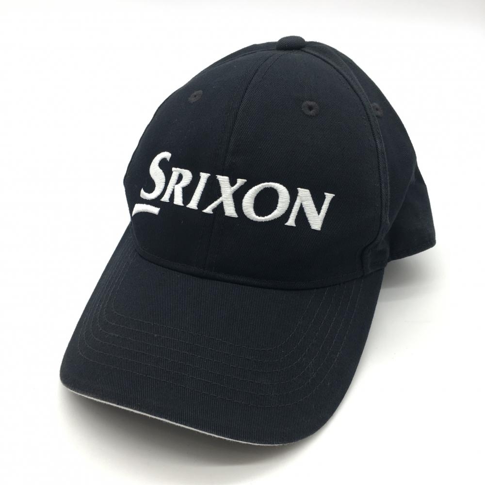 スリクソン キャップ 黒×しろ ロゴ刺しゅう  フリー ゴルフウェア SRIXON