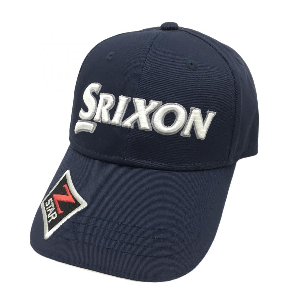 【新品】スリクソン キャップ ネイビー×白 立体ロゴ刺しゅう F(56-60cm) ゴルフウェア SRIXON