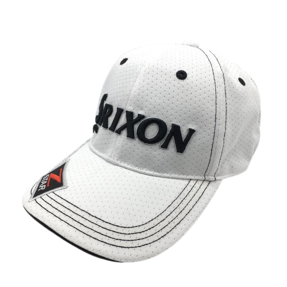 【美品】スリクソン キャップ 白×黒 立体ロゴ刺しゅう F(56-60cm) ゴルフウェア SRIXON
