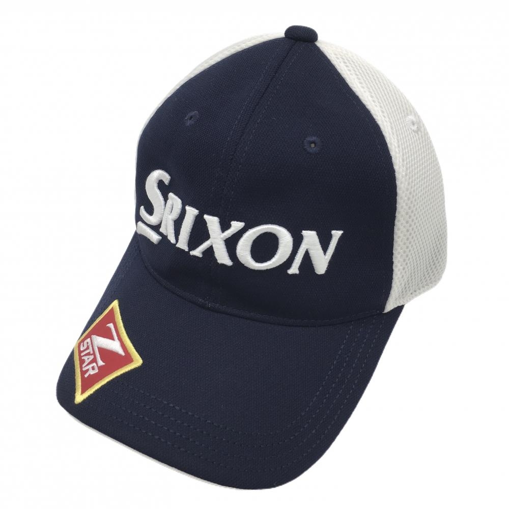 【超美品】スリクソン メッシュキャップ ネイビー×白 ZSATR F(56-60cm) ゴルフウェア SRIXON