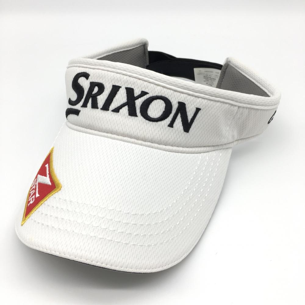 【美品】SRIXON スリクソン サンバイザー 白×黒 ZSTAR ロゴ刺しゅう F(54-58cm) ゴルフウェア