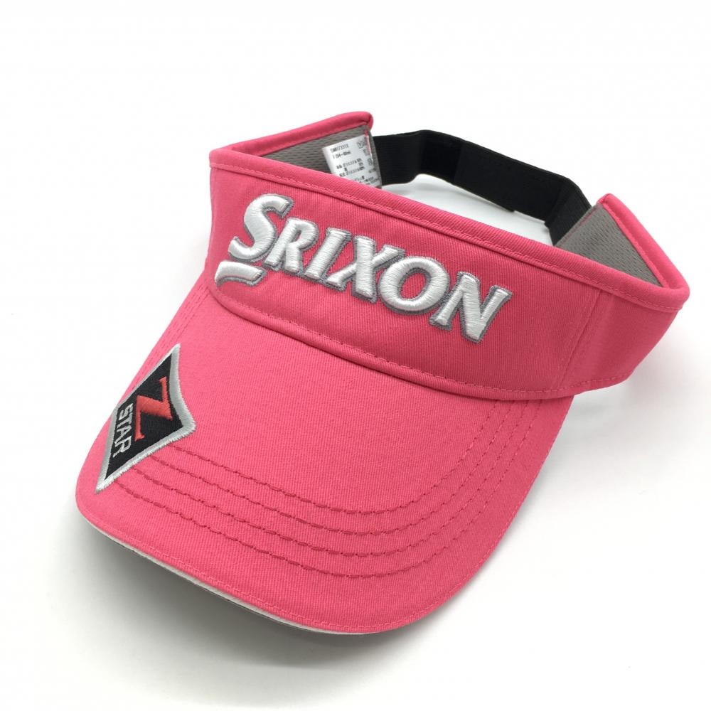 【未使用品】スリクソン サンバイザー ピンク×白 ZSTAR ロゴ刺しゅう F(54-60cm) ゴルフウェア SRIXON
