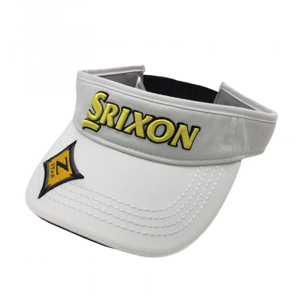 【新品】スリクソン サンバイザー 白×イエロー ツアープロ着用モデル サイズ小さめ フリーサイズ(54-60cm) ゴルフウェア SRIXON