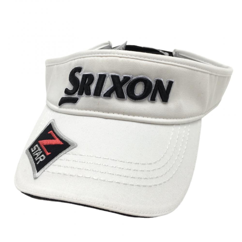 【新品】スリクソン サンバイザー 白×黒 ツアープロ着用モデル ZSTAR 吸汗速乾 抗菌防臭 フリーサイズ(54-60cm) ゴルフウェア SRIXON