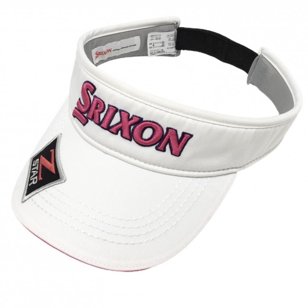 スリクソン サンバイザー 白×ピンク ZSTAR cleveland フリーサイズ(54-60㎝)   ゴルフウェア SRIXON