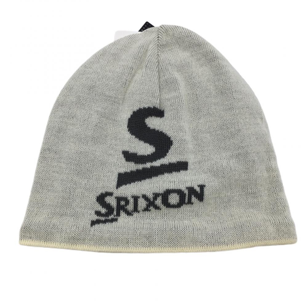 【新品】スリクソン リバーシブルニット帽 白×グレー 裏地フリース フリー ゴルフウェア SRIXON