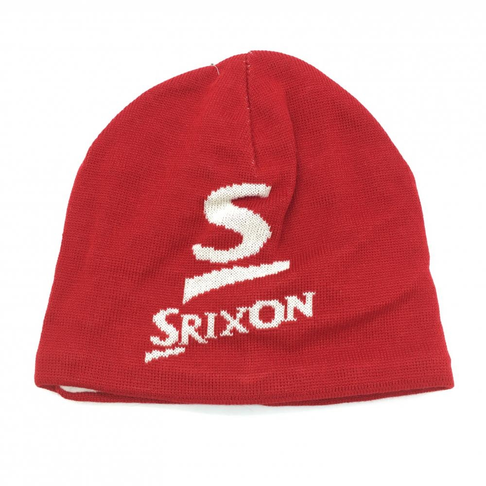 【新品】スリクソン リバーシブルニット帽 レッド×白 裏地フリース FREE ゴルフウェア SRIXON