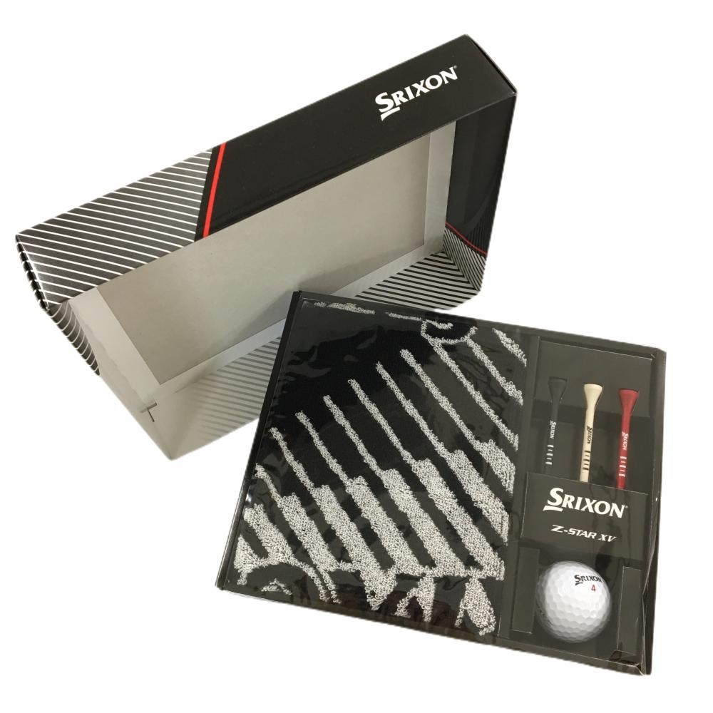 【新品】スリクソン 3点セット(タオル×ティー×ボール) 黒 ギフトセット ゴルフ SRIXON