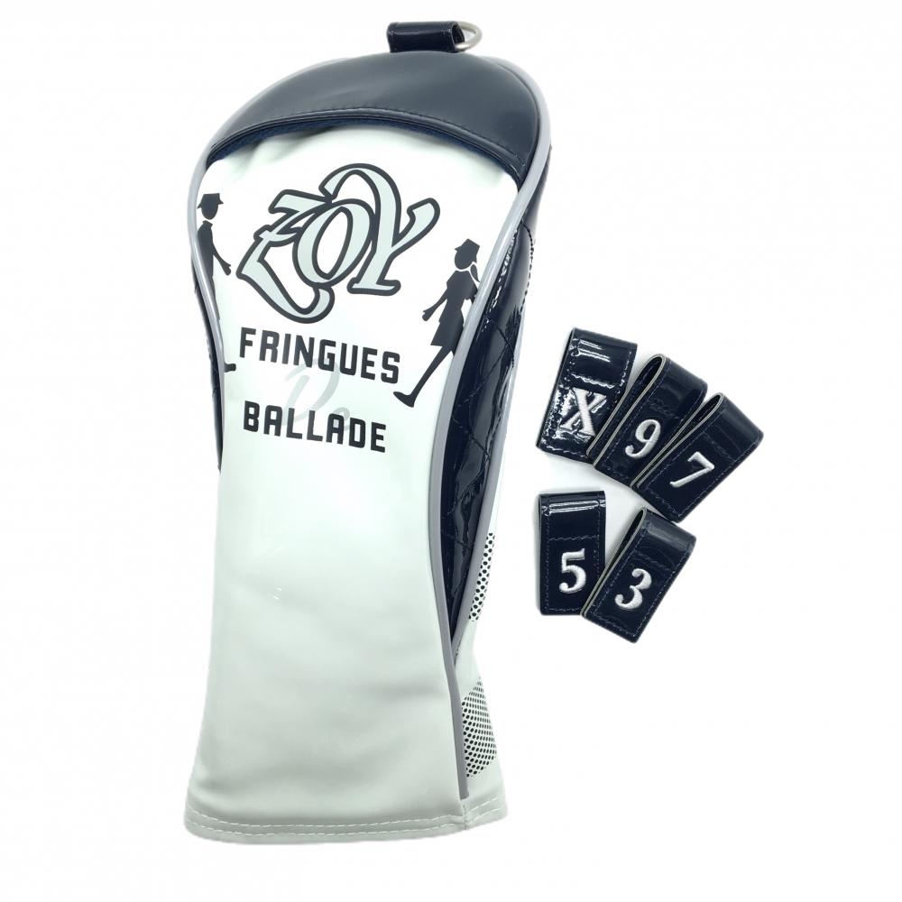 【未使用品】ゾーイ ヘッドカバー(FW) 白×ネイビー フェアウェイウッド ゴルフ ZOY