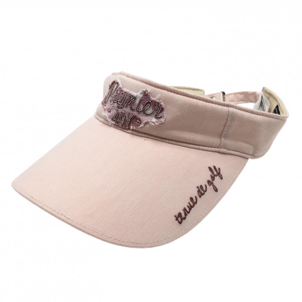 【超美品】ゾーイ サンバイザー ライトピンク ロゴ刺しゅう 表記なし  ゴルフウェア ZOY