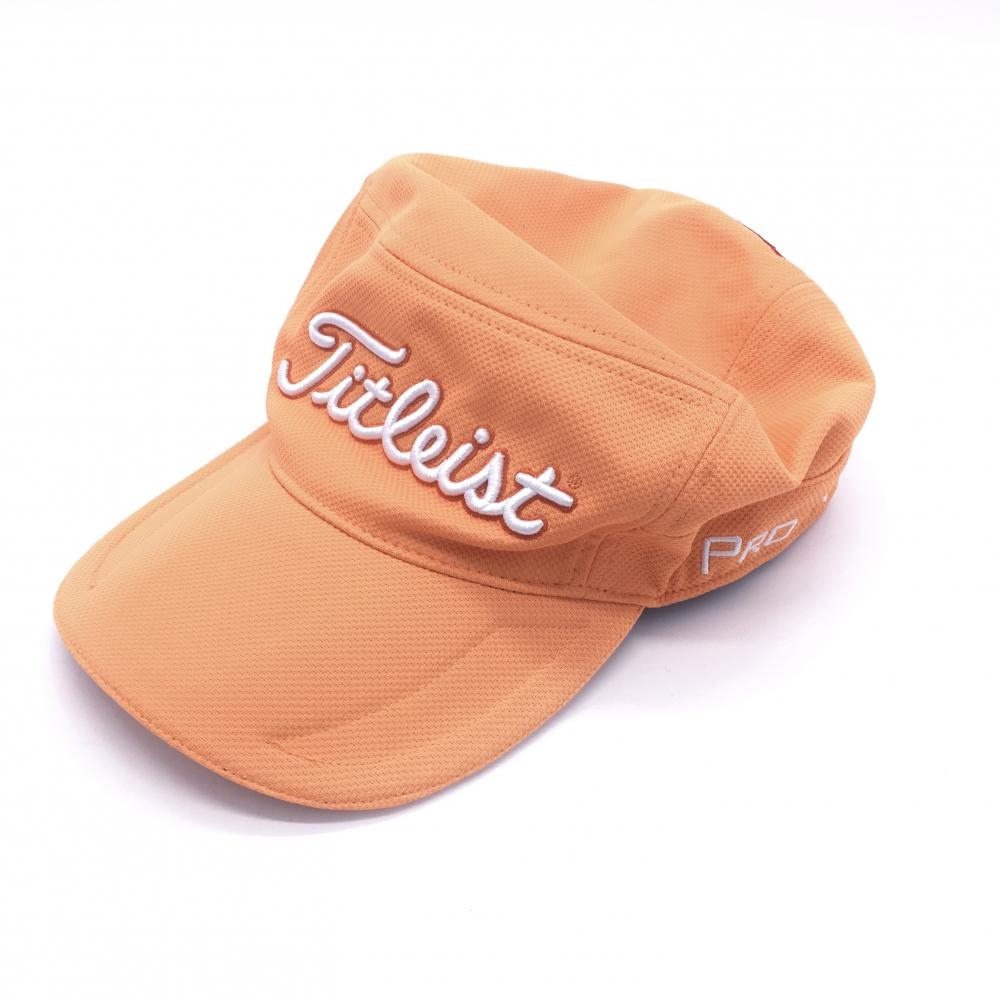 TITLEIST タイトリスト キャップ オレンジ×白 立体ロゴ  フリーサイズ(約57cm-59cm) ゴルフウェア