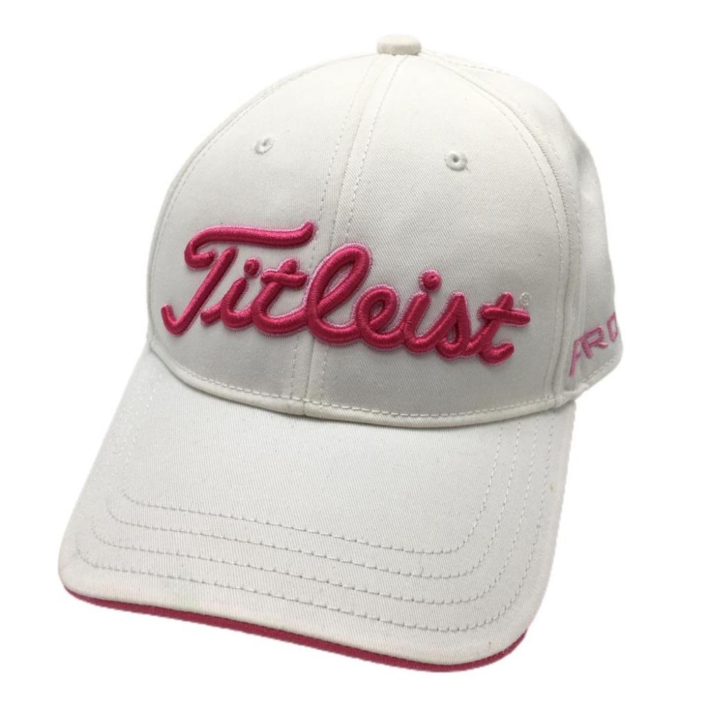 タイトリスト キャップ 白×ピンク 立体ロゴ刺しゅう フットジョイ ゴルフウェア TITLEIST