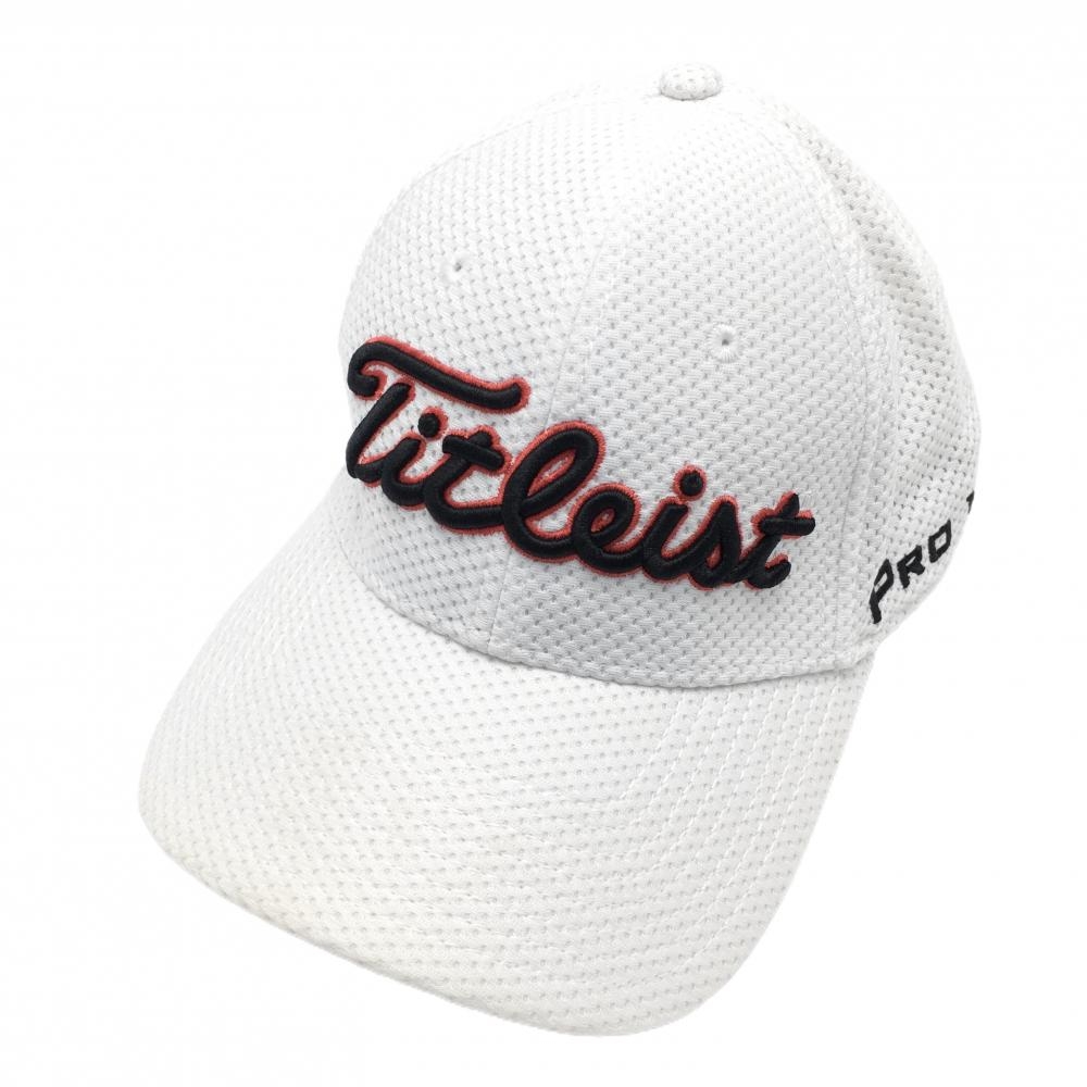 タイトリスト×フットジョイ メッシュキャップ 白×黒 立体ロゴ刺しゅう M/L  ゴルフウェア TITLEIST