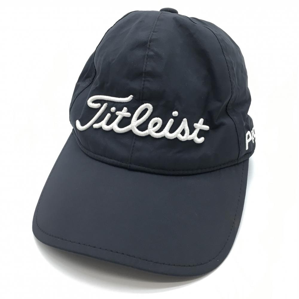 タイトリスト×フットジョイ ナイロンキャップ 黒×白 立体ロゴ刺しゅう  ゴルフウェア TITLEIST