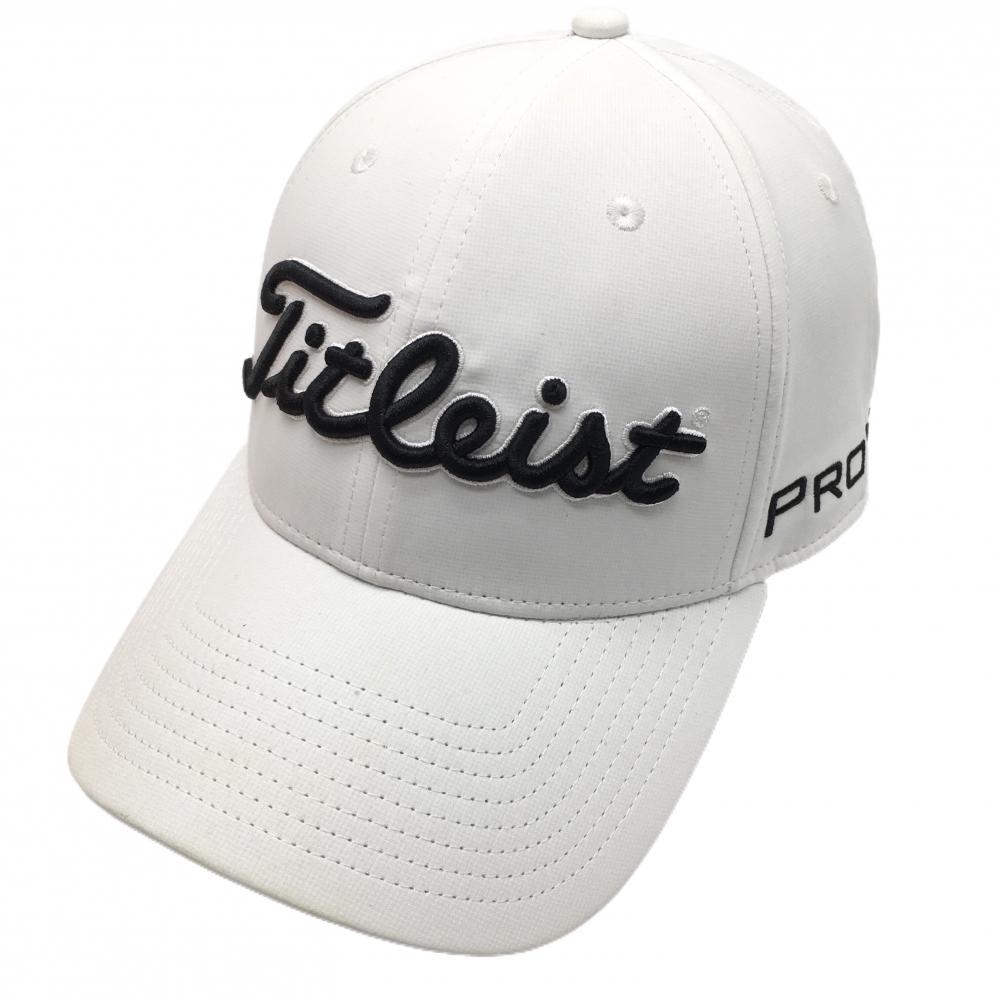 【超美品】タイトリスト キャップ 白×黒 フットジョイ PRO V1  ゴルフウェア TITLEIST