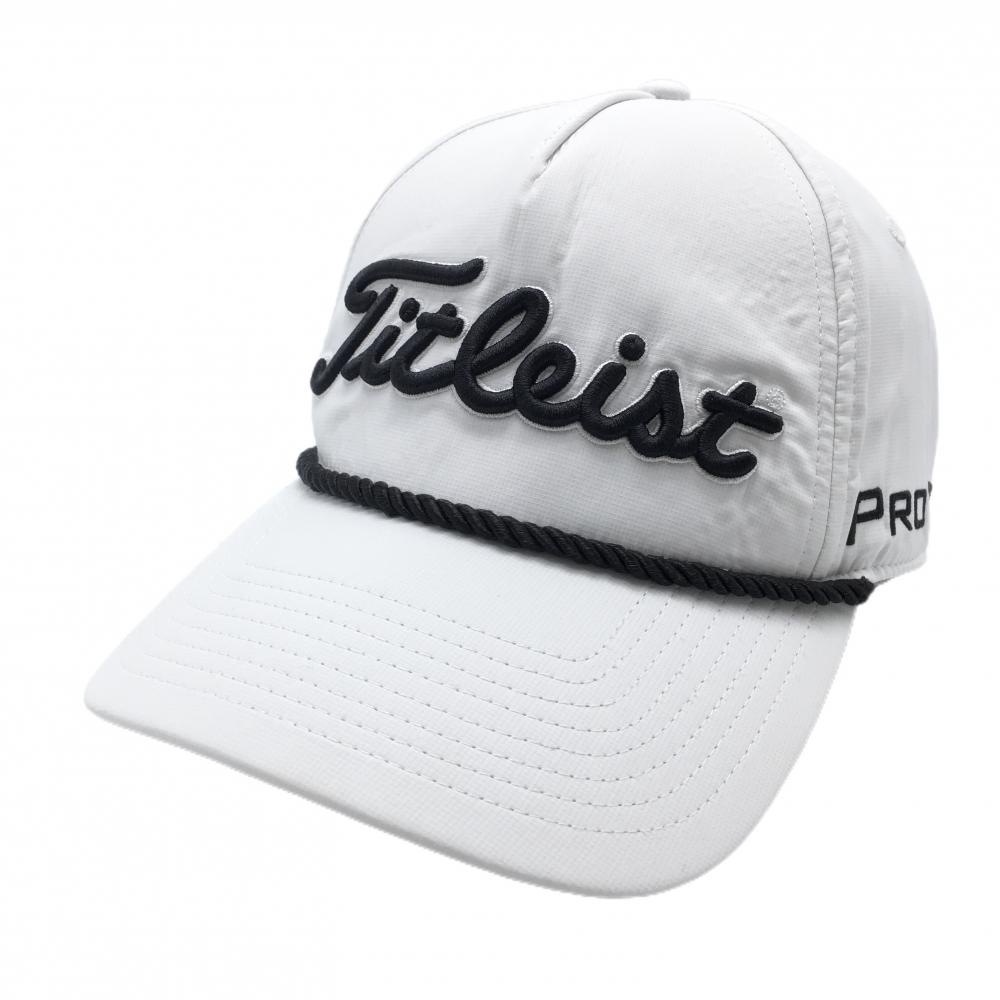 タイトリスト キャップ 白×黒 立体ロゴ刺しゅう  フリー(57-59㎝)   ゴルフウェア TITLEIST