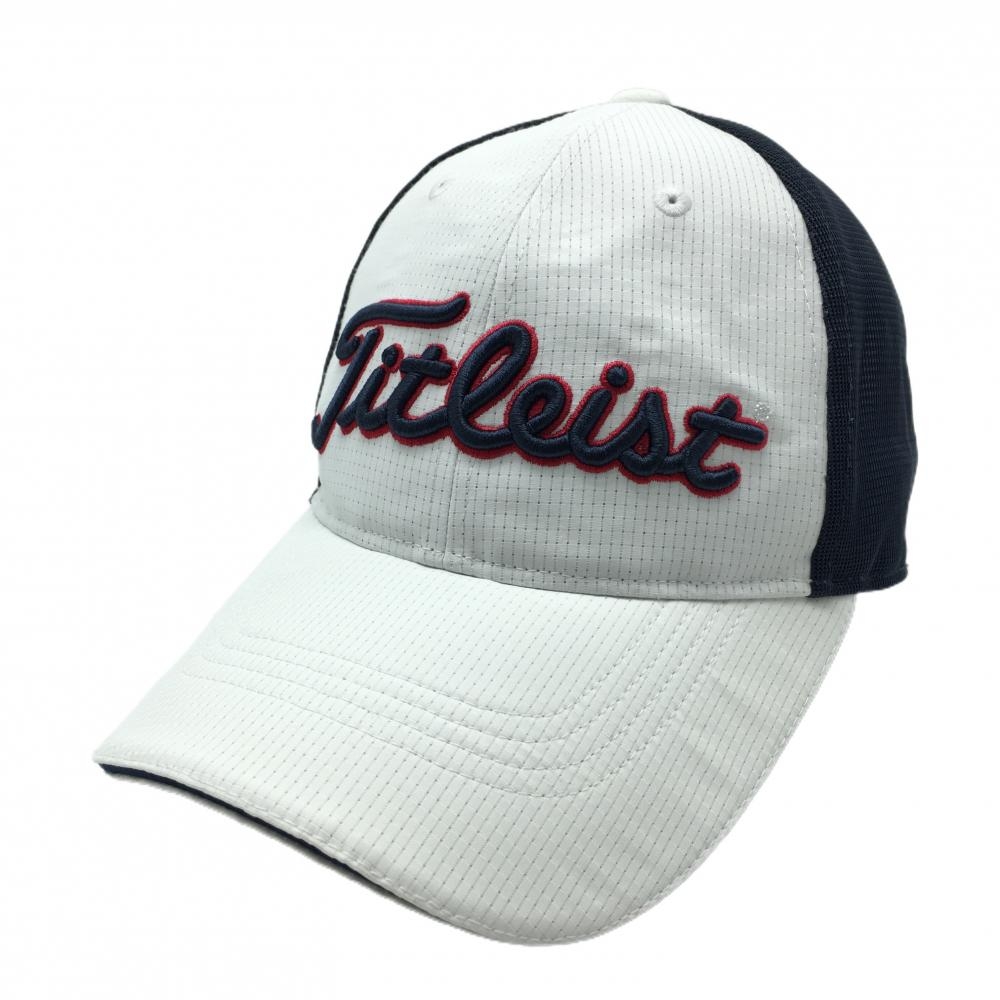 タイトリスト メッシュキャップ 白×ネイビー 立体ロゴ メルセデスベンツ フリー(57-59㎝)   ゴルフウェア TITLEIST