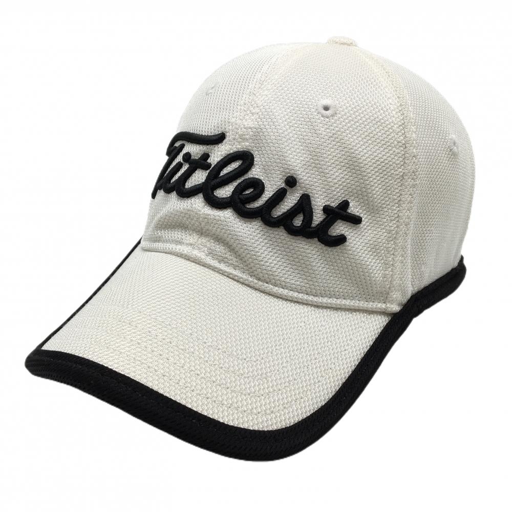 タイトリスト×フットジョイ キャップ 白×黒 立体ロゴ   ゴルフウェア TITLEIST