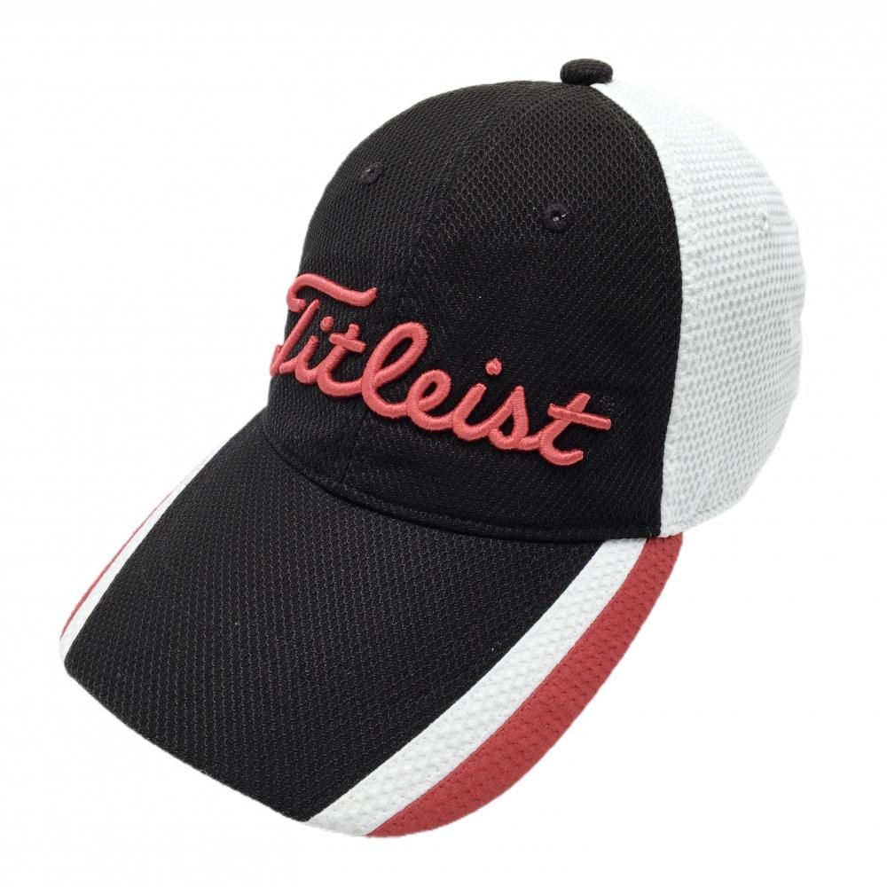 【美品】タイトリスト×フットジョイ キャップ 黒×白 立体ロゴ    ゴルフウェア TITLEIST