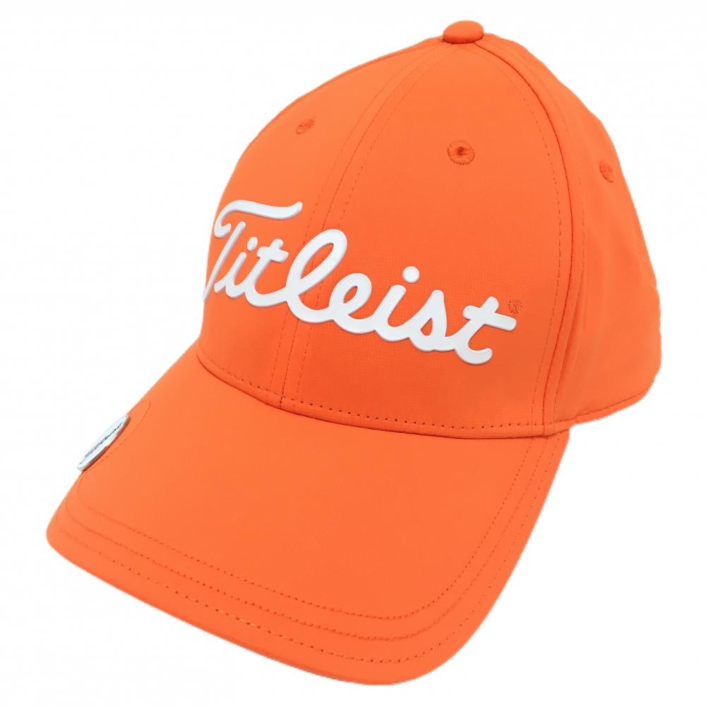 タイトリスト キャップ オレンジ×白 マーカー付 フロントロゴ  フリー(57-59cm)   ゴルフウェア TITLEIST