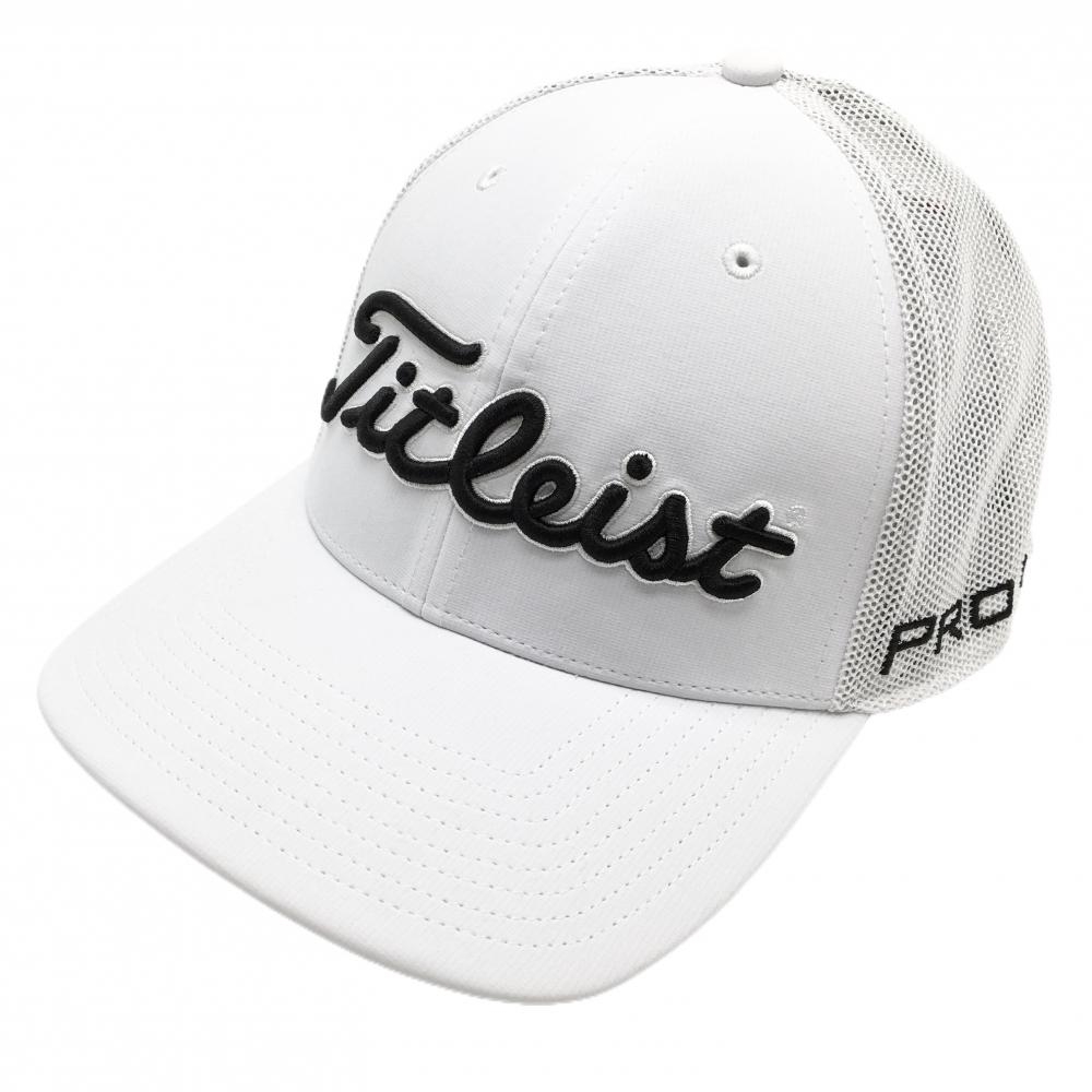 【新品】タイトリスト メッシュキャップ 白×黒 フットジョイ 4WAYストレッチ UPF50   ゴルフウェア TITLEIST