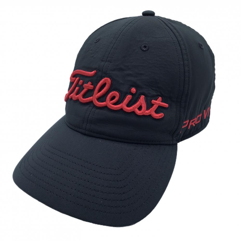 タイトリスト キャップ 黒×レッド フットジョイ 立体ロゴ刺しゅう  フリー(57-59㎝)   ゴルフウェア TITLEIST
