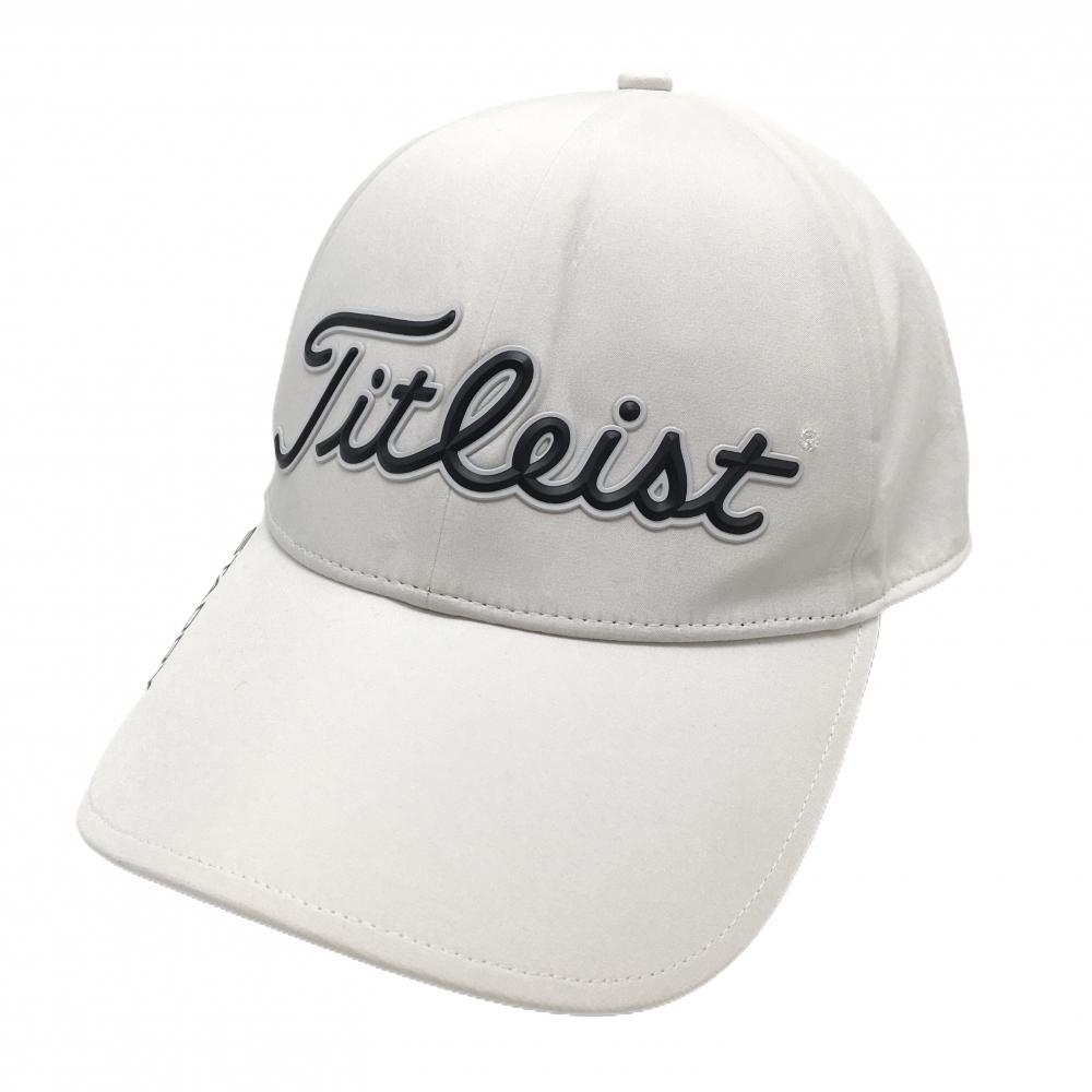 【超美品】タイトリスト キャップ オフホワイト×ダークグレー フロントロゴ フリー(57～59cm)   ゴルフウェア TITLEIST