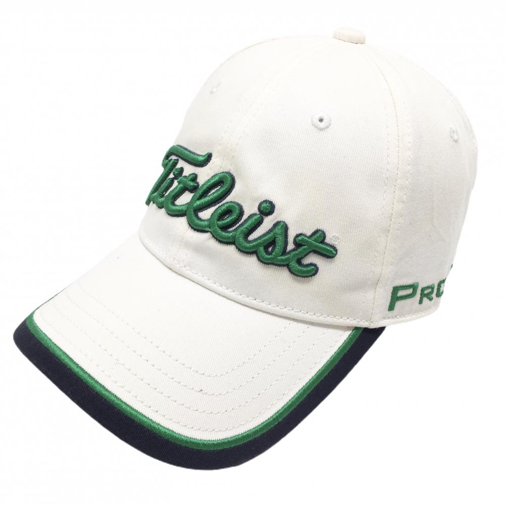 タイトリスト キャップ アイボリー×グリーン フロント立体ロゴ   ゴルフウェア TITLEIST