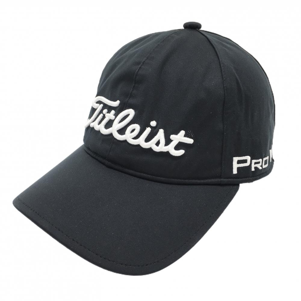 【超美品】タイトリスト×フットジョイ キャップ 黒×白 裏メッシュ PRO V1   ゴルフウェア TITLEIST