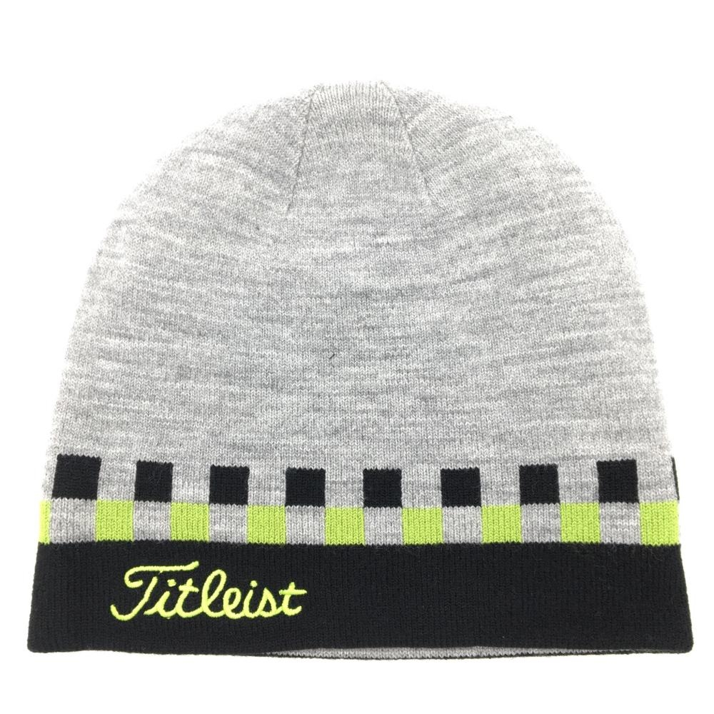 【新品】TITLEIST タイトリスト リバーシブルニット帽  グレー×黒  フリー ゴルフウェア