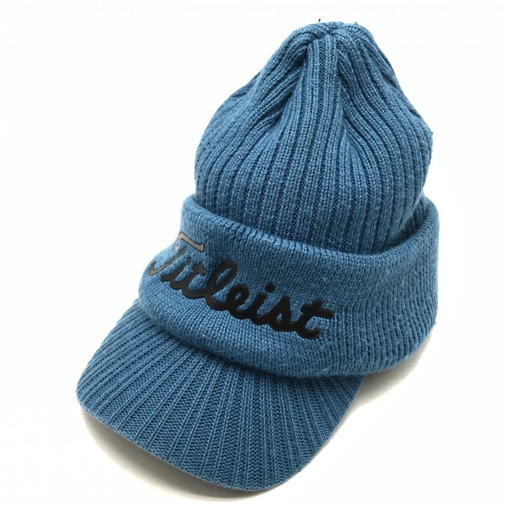 タイトリスト つば付きニット帽 スモーキーブルー ウール混 フリー(57-59cm)   ゴルフウェア TITLEIST