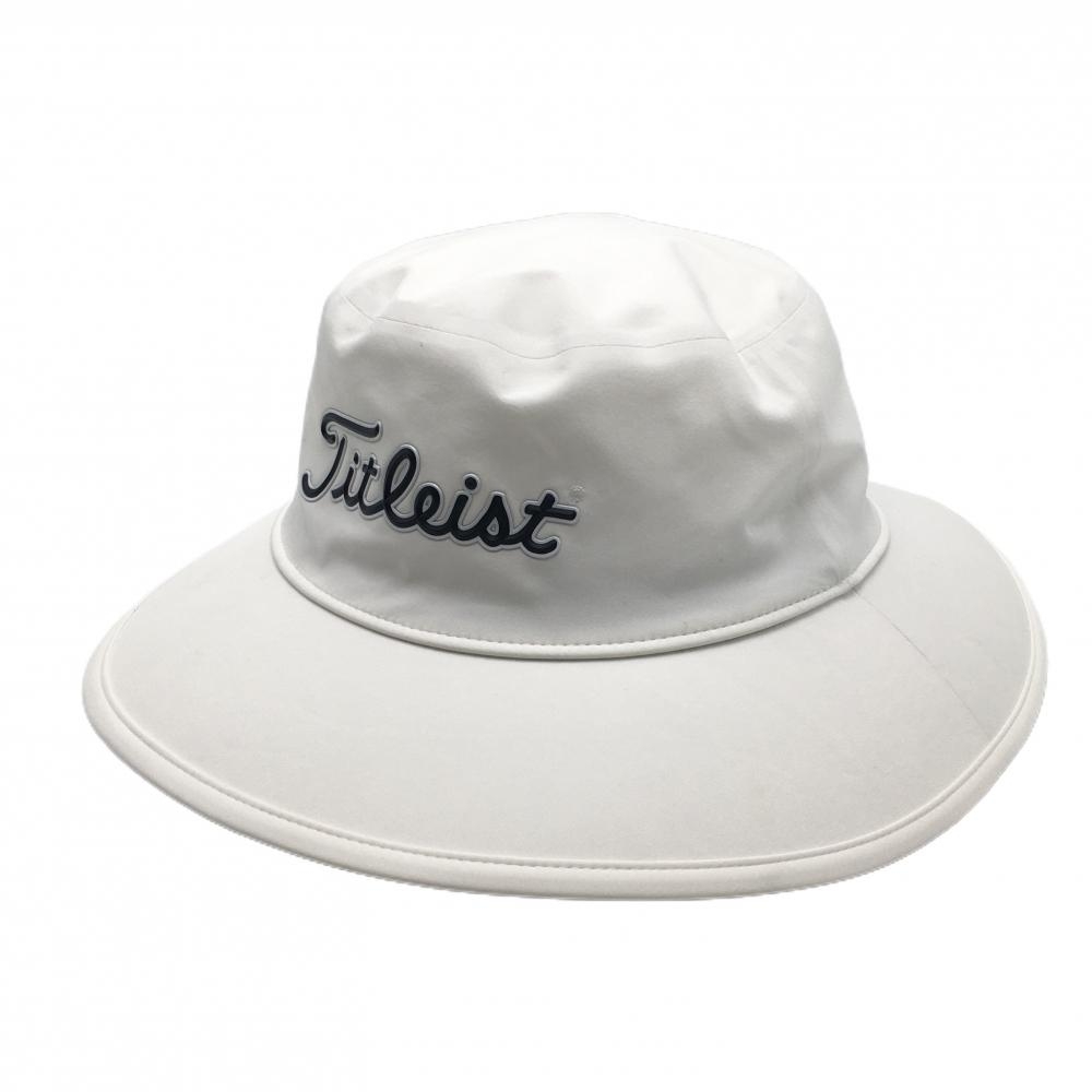 【美品】タイトリスト ハット 白×ネイビー 立体ロゴ STADRY ドローコード フリー(57～59cm)   ゴルフウェア TITLEIST