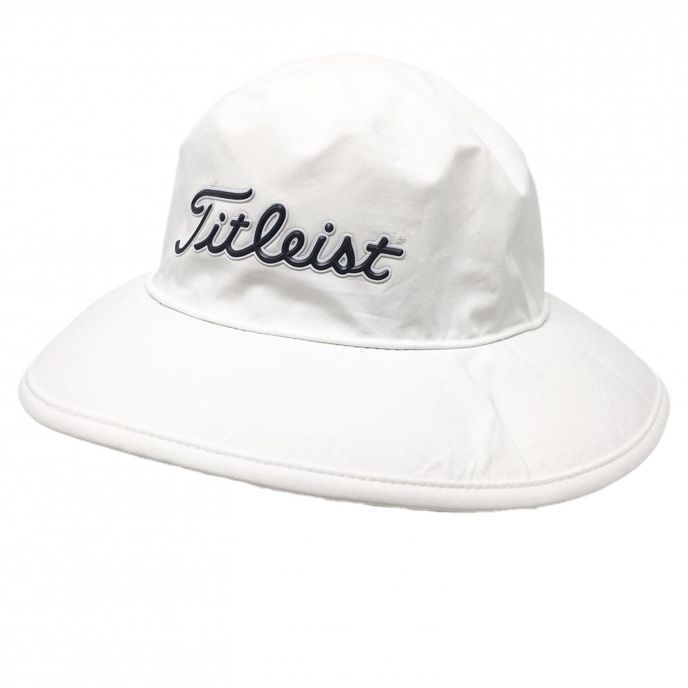 タイトリスト バケットハット 白×黒 ロゴ　ドローコード STADRY  フリー(57～59cm)   ゴルフウェア TITLEIST