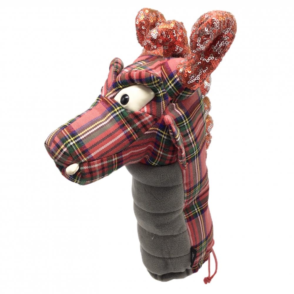 ダンスウィズドラゴン ヘッドカバー(FW) レッド×グリーン チェック フェアウェイウッド  ゴルフ Dance With Dragon