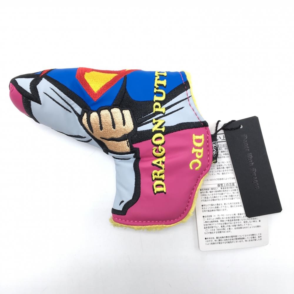 【新品】ダンスウィズドラゴン パターカバー ピンク×ブルー ピン型 スーパーマン ヘッドカバー ゴルフ Dance With Dragon