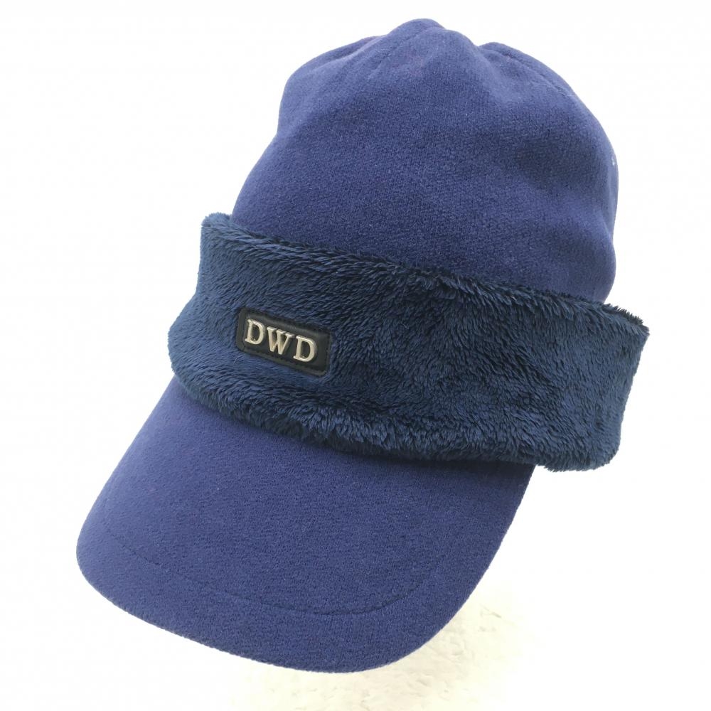 【美品】ダンスウィズドラゴン キャップ ネイビー フリース 折り返し部ボア  99(F)  ゴルフウェア Dance With Dragon