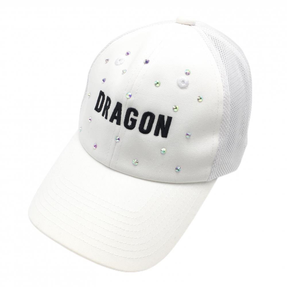 ダンスウィズドラゴン メッシュキャップ 白 ラインストーン ロゴ  99(F)  ゴルフウェア Dance With Dragon