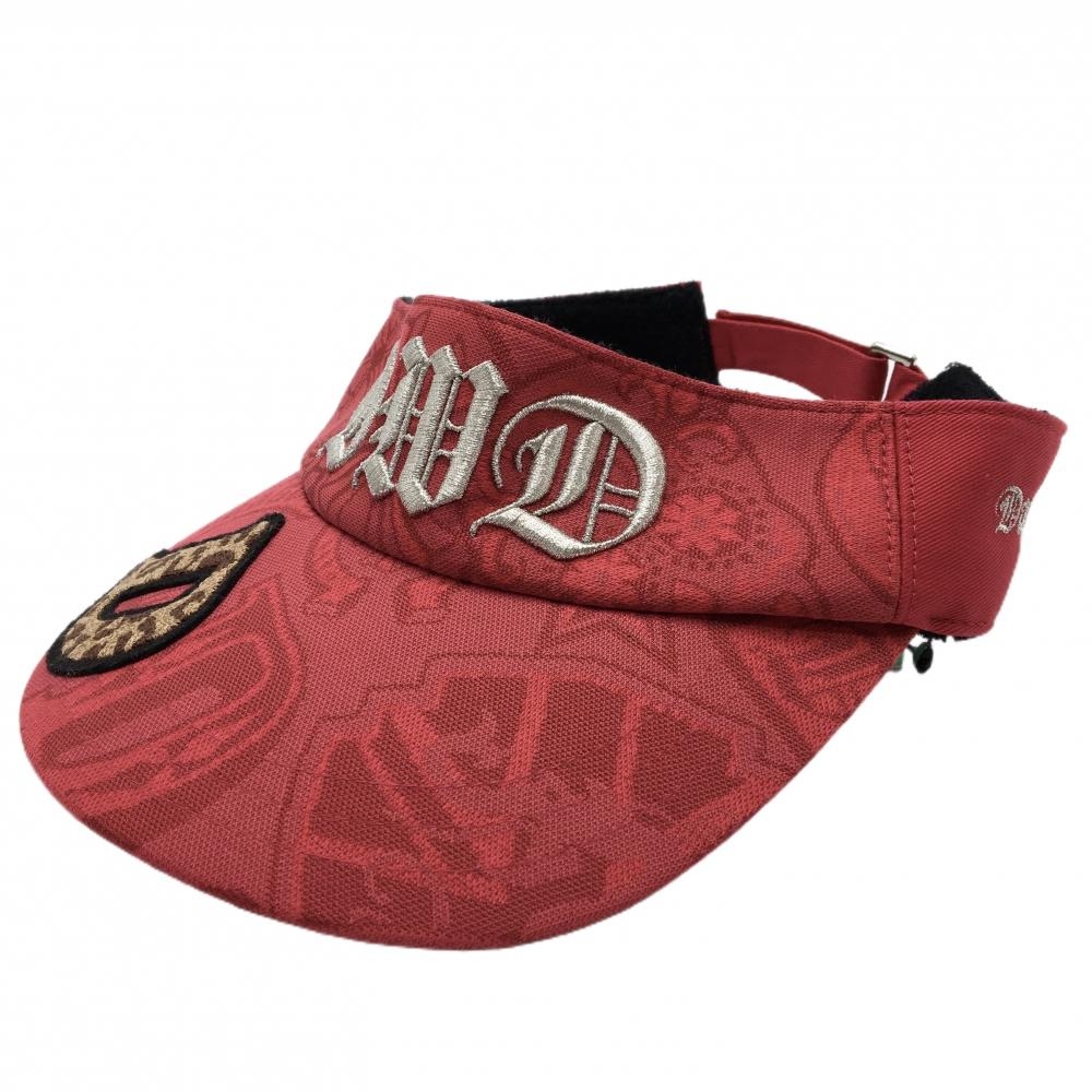 【新品】ダンスウィズドラゴン サンバイザー レッド 総柄  FR  ゴルフウェア Dance With Dragon