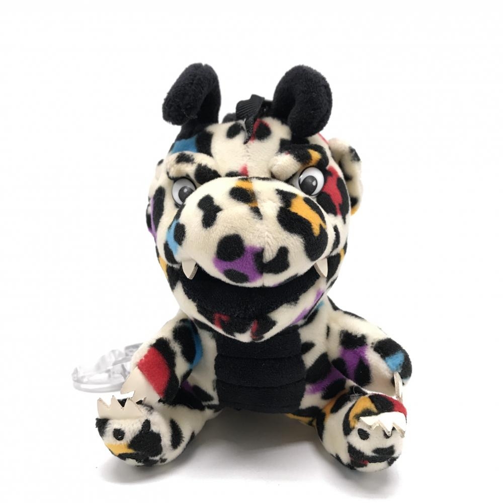 【美品】ダンスウィズドラゴン ボールホルダー 白×黒 チビドラ ボール拭き クリップ付 ゴルフ Dance With Dragon