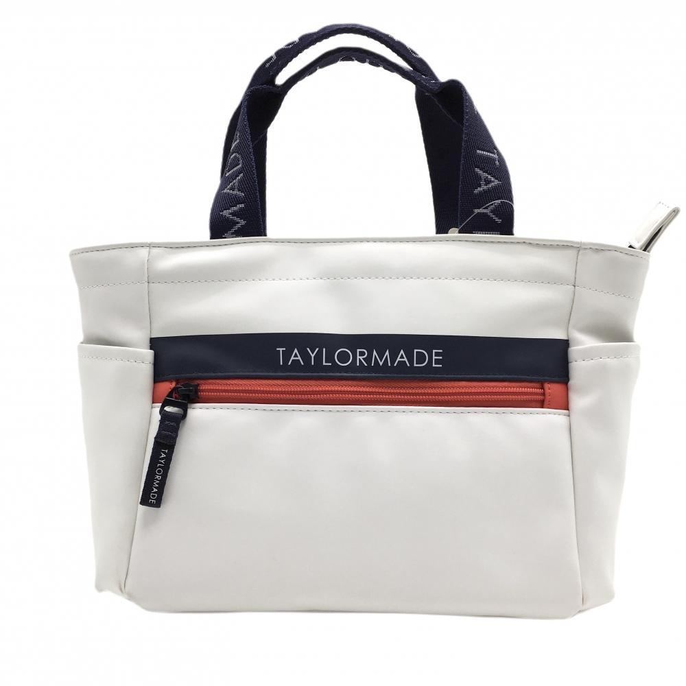 【新品】テーラーメイド カートバッグ 白×ネイビー 内外ポケット ゴルフ TaylorMade