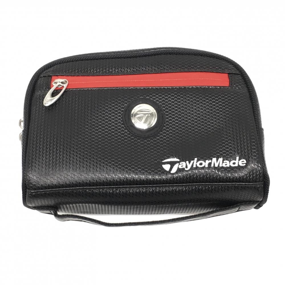 【超美品】テーラーメイド カートバッグ 黒 ロゴ 内外ポケット セカンドバッグ ポーチ  ゴルフ TaylorMade