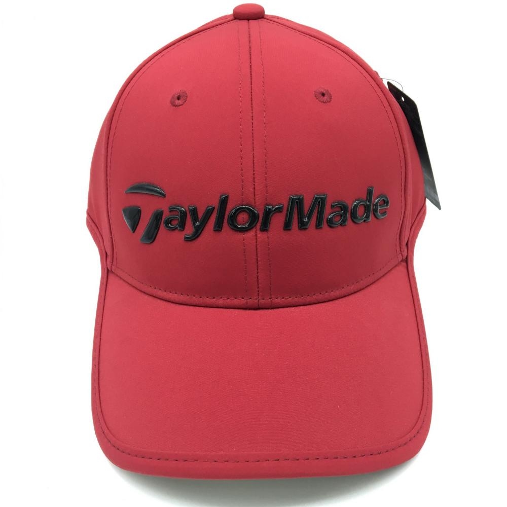 【新品】30％OFF〜TaylorMade テーラーメイド キャップ レッド×黒 ロゴ フリー(57-59?) ゴルフウェア